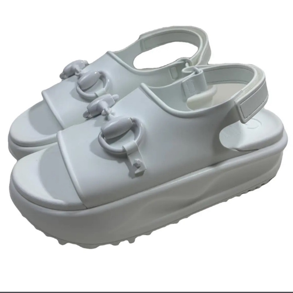 Authentic Gucci Rubber Interlocking Platform Slid… - image 2